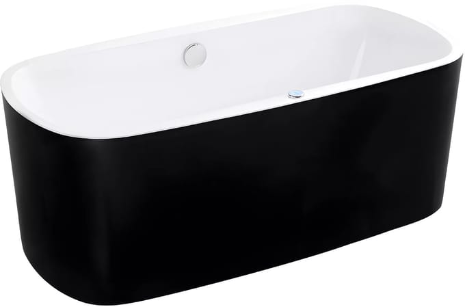 Vente-unique Massagebad met Ledverlichting - balneo therapie SIRGAO - 1 persoon - 155L - 75x150 cm - Zwart
