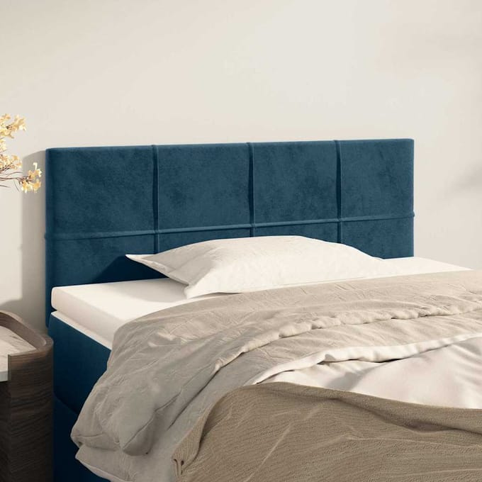 vidaXL - Hoofdbord - 100x5x78/88 - cm - fluweel - donkerblauw