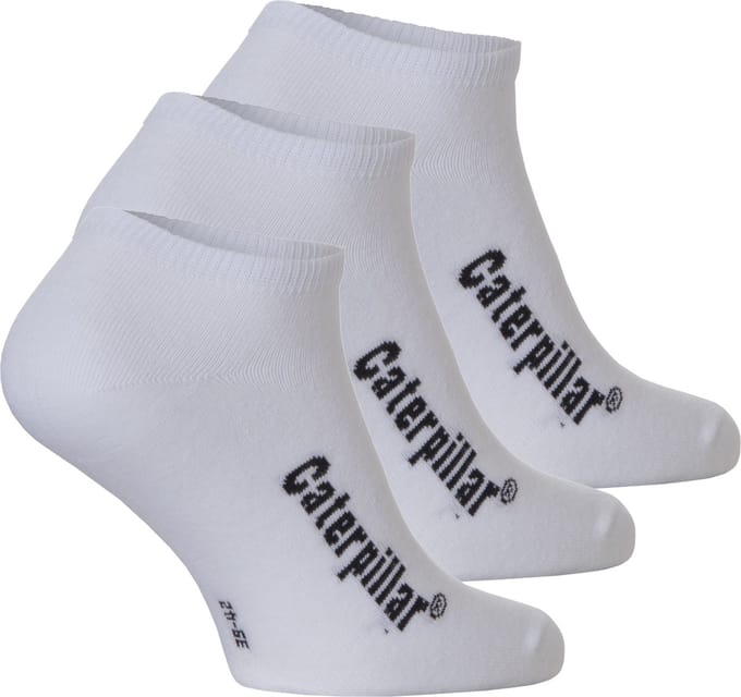 Caterpillar Sneakersokken Heren CAT Enkel Sokken Wit 3-Pack - Maat 43-46