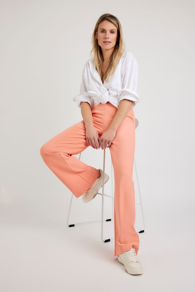 Corel - Dames Broek Lilly Wide Pants - Oranje - Maat 36