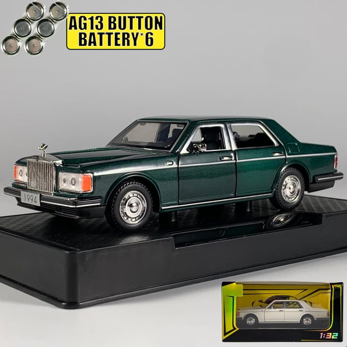 1:32 1994 Rolls Royce Silver Spur Limousine Legering Metaal Diecast Modelauto Geluid En Licht Pull Back Collectie Hobby Decoraties