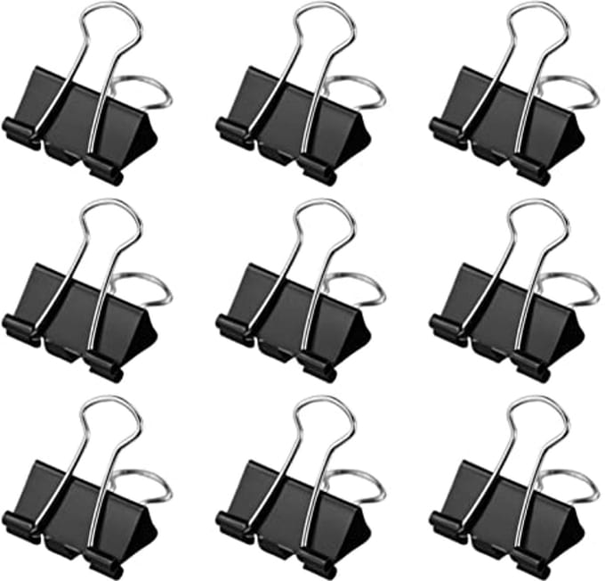 50 Stuks Kleine Bindmiddelclips - Zwarte Vouwclips van Hoogwaardig Metaal