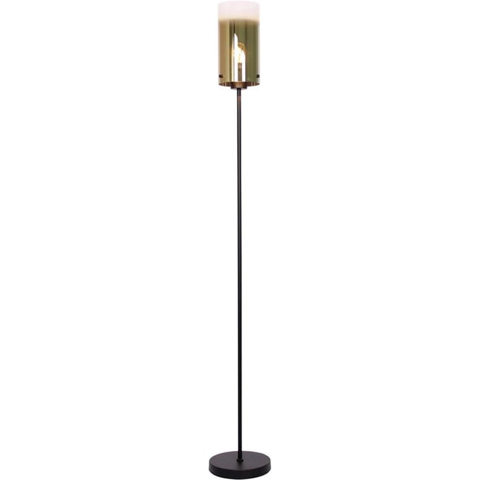 Freelight Ventotto vloerlamp, zwart/goud, hoogte 165 cm, metaal/glas