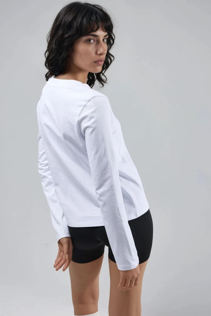 Lange Mouwen Crew Neck Basis Blouse