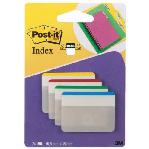 Indextabs post-it 686f1 38x50.8mm strong recht Assorti 24 tabs