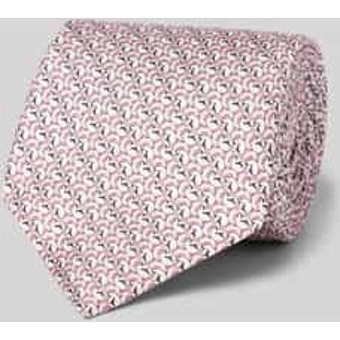 Stropdas van zuivere zijde met all-over motiefprint