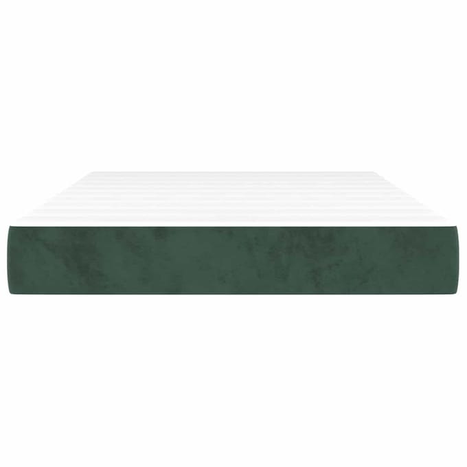 vidaXL - Pocketveringmatras - medium - 120x220x20 - cm - fluweel - donkergroen