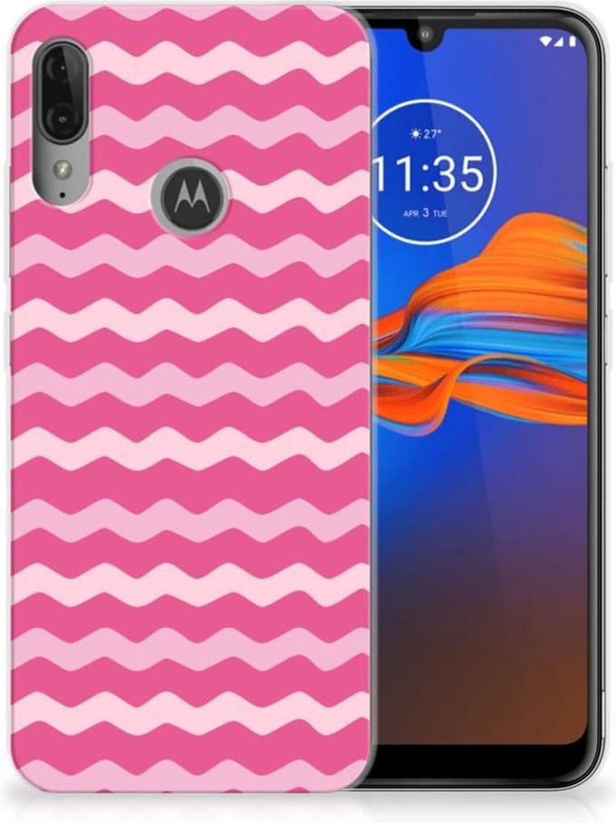 Motorola Moto E6 Plus TPU bumper Waves Pink
