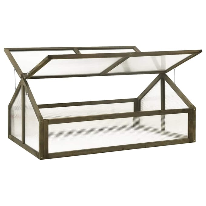 vidaXL - Broeikas - 114x80x50 - cm - vurenhout - grijs