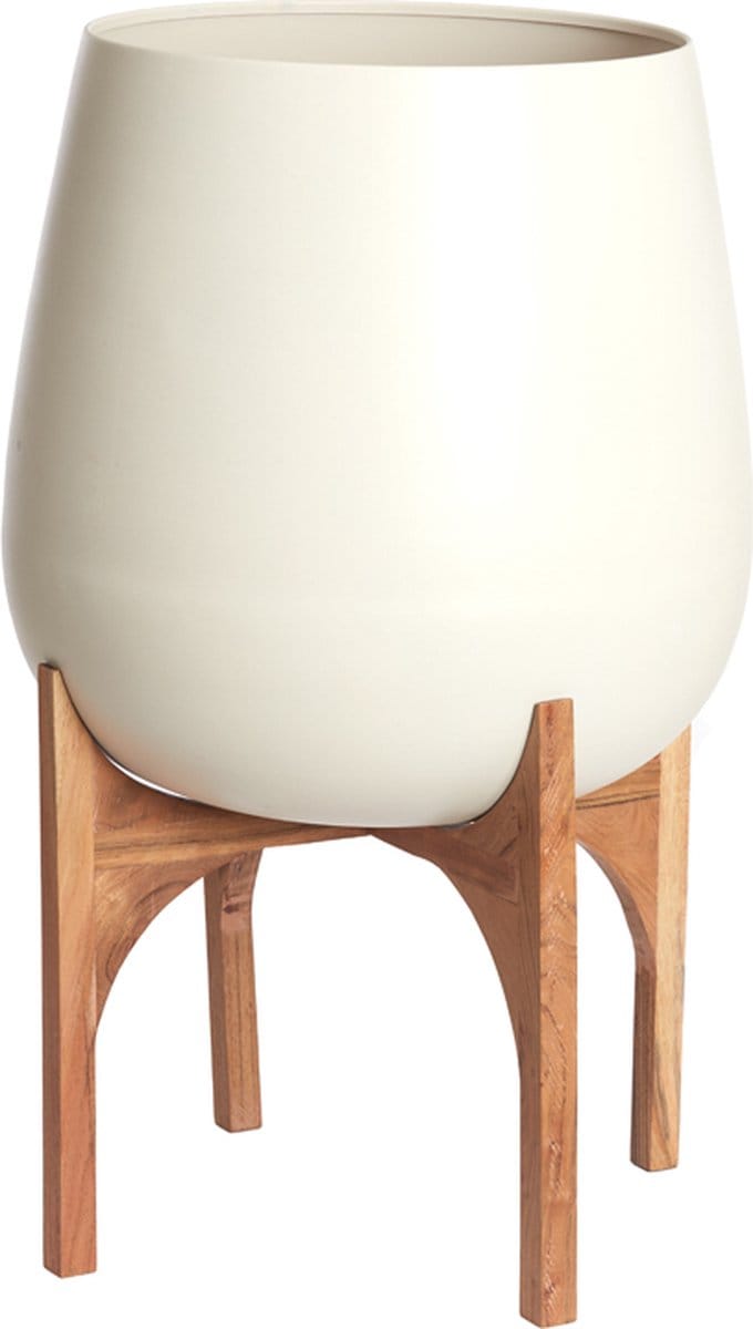 Elegante witte metalen pot Light & Living Karuna