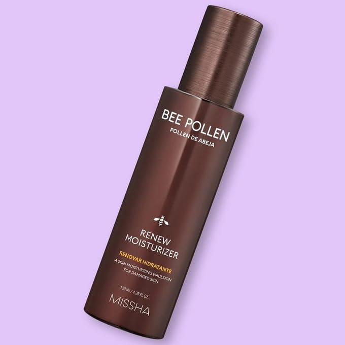 [MISSHA] Bee Pollen Renew Moisturizer 130ml 1pc + Sample Gifts black