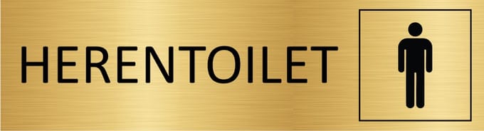 CombiCraft deurbordje Herentoilet in goud met tape - 165 x 45 mm