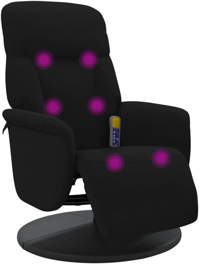 Verstelbare Massagestoel met Voetensteun - Luxe Fluweel Relaxfauteuil