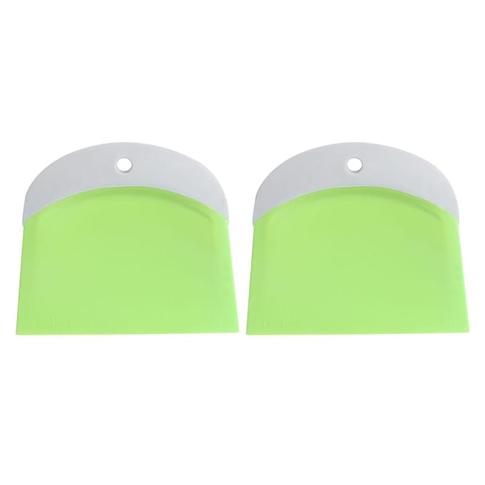 2 PCS Spatule Grattoir à Crème en Plastique Coupe-Pâte Outil de Pâtisserie de Cuisine Vert white