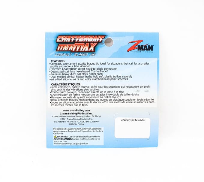 Zman Chatterbait Mini Max Zinkend Kunstaas 3/8 Oz Spot Remover (8903) white