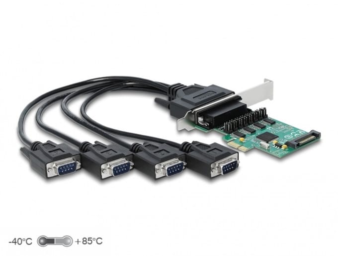 Delock PCI Express Card to 4 x Serial RS-232 with voltage supply