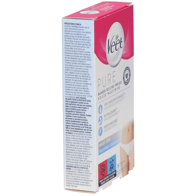 Veet - Ontharingsstrips - Bikinilijn - Gevoelige huid - 16 stuks