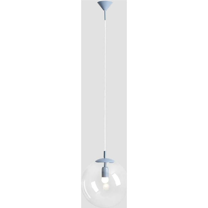 ALDEX Hanglamp Nohr met glazen kap, blauw/helder