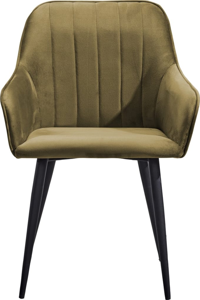 Soof&Tess - Modena Eetkamerstoel - Groen - Fluweel - Velvet - Industrieel - Met armleuning - Easy Clean Stoffen - Hoge Kwaliteit