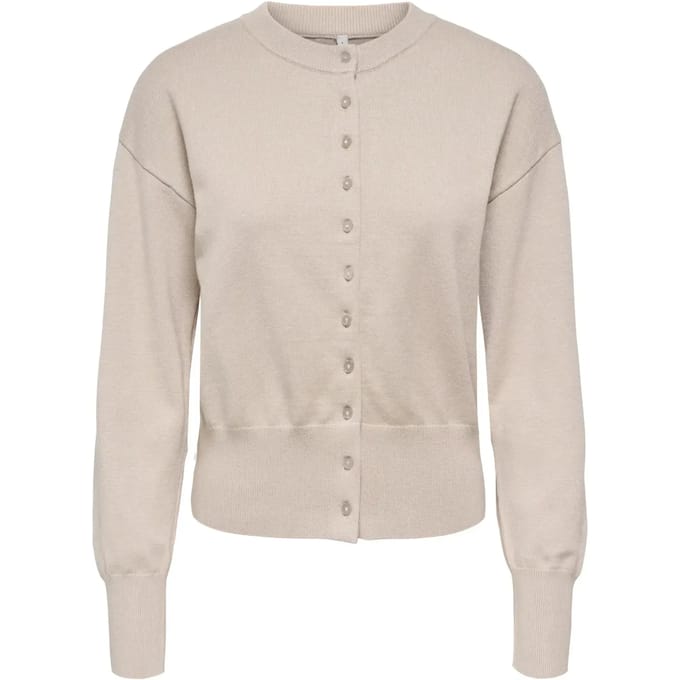 Only Vest Onlmio Ls O-neck Button Cardiga Knt 15377295 Pumice Stone/dtm Button Dames Maat - M