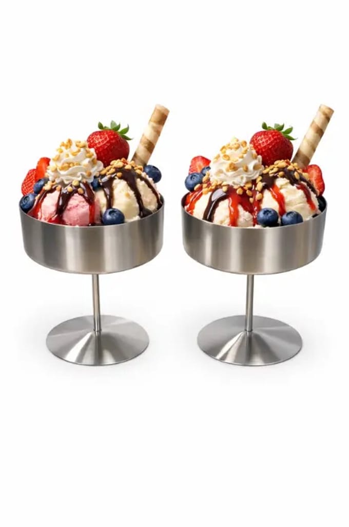 Aura Dessertschalen - 2-delig - 400 ml - RVS