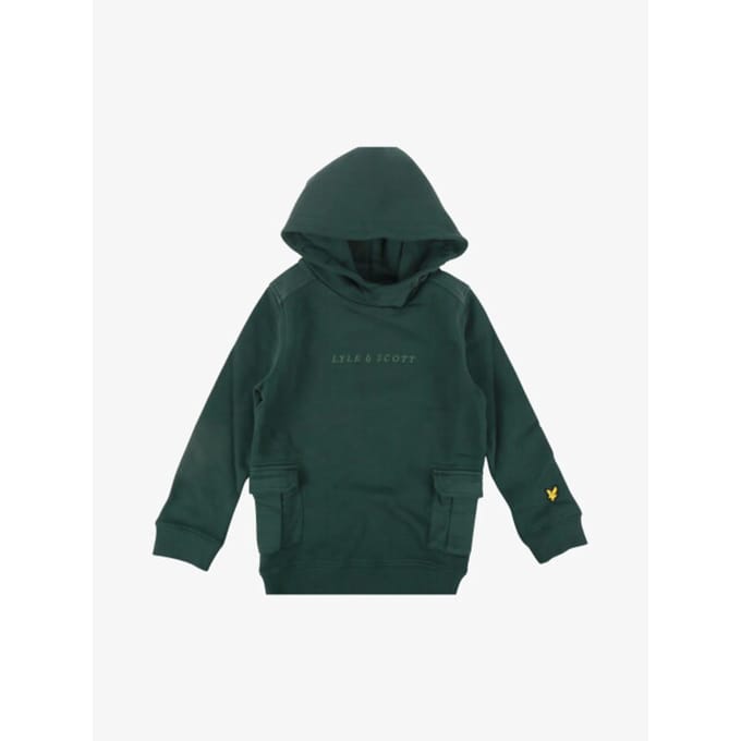 Lyle and Scott Jongens hoodie cargo pocket argyle teal