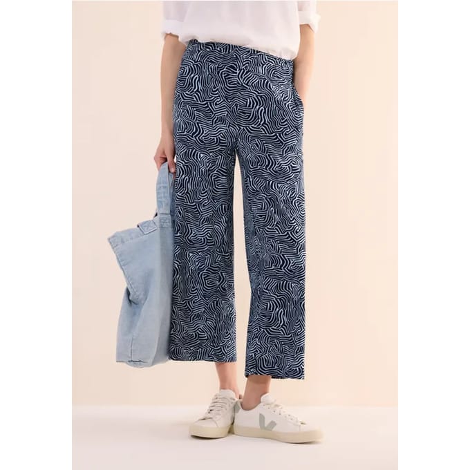 3/4 Broek met gedessineerde Wide Legs