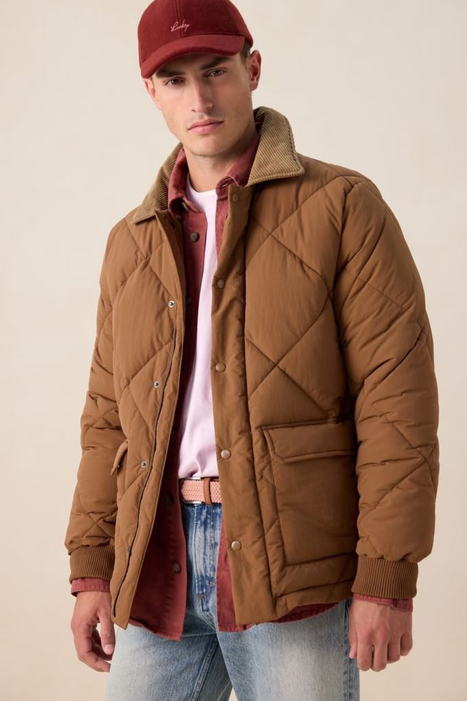 Sissy-Boy - Bruine quilted corduroy jas