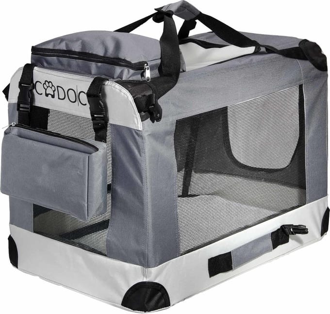 Cadoca Honden & Katten Reisbench XXL - 90x59x65cm - Grijs