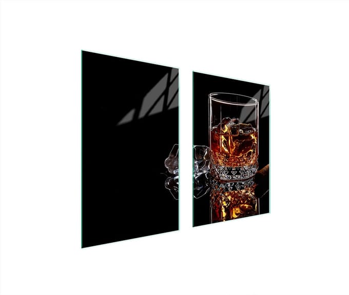 TMK ArtDeko - Serie - Glas Beschermplaat - 65x52 cm - Whisky
