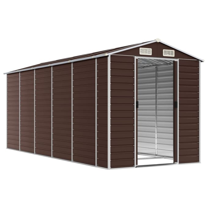 vidaXL - Tuinhuis - Bruin - 191x470x198 - cm - Gegalvaniseerd - Staal