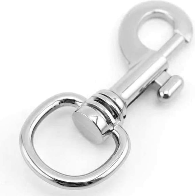 Musketon haak - Premium - 76mm - draaibaar - Zilver