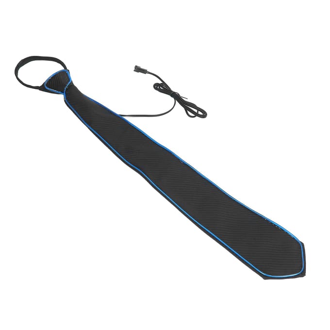 Cravate LED Modes d'éclairage Réglable Polyester Interrupteur à clé Cravate lumineuse pour Carnaval Musique black