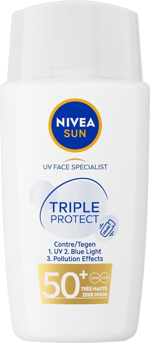 NIVEA SUN Zonnebrand Gezicht, triple protect, SPF 50+, 40 ml
