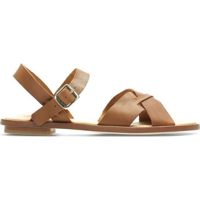 Clarks Willow Gild Dames Sandalen - Tan Leather - Maat 39