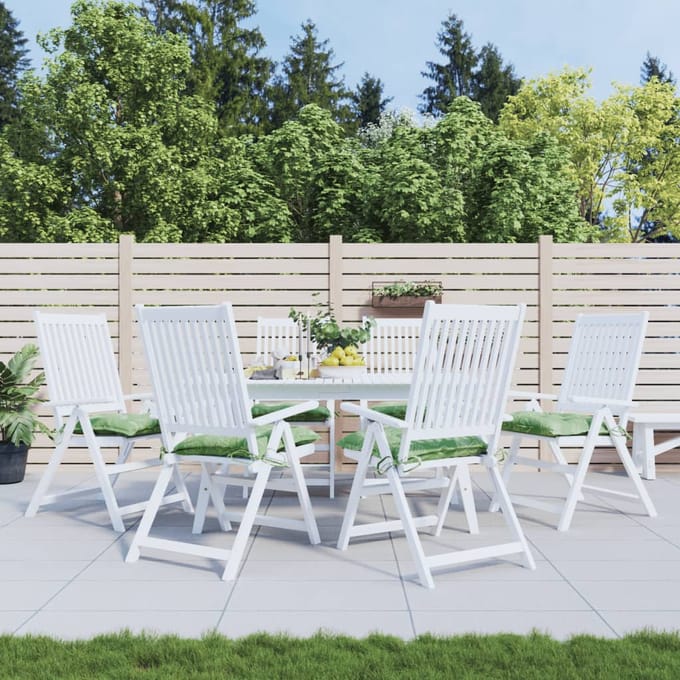 vidaXL - Stoelkussens - 6 - st - bladpatroon - 50x50x7 - cm - stof