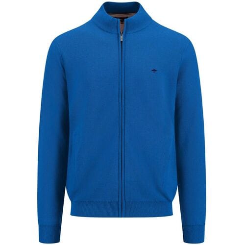 Fynch-Hatton Vest Cardigan Zip Uni Color Structure Strong Blue / male