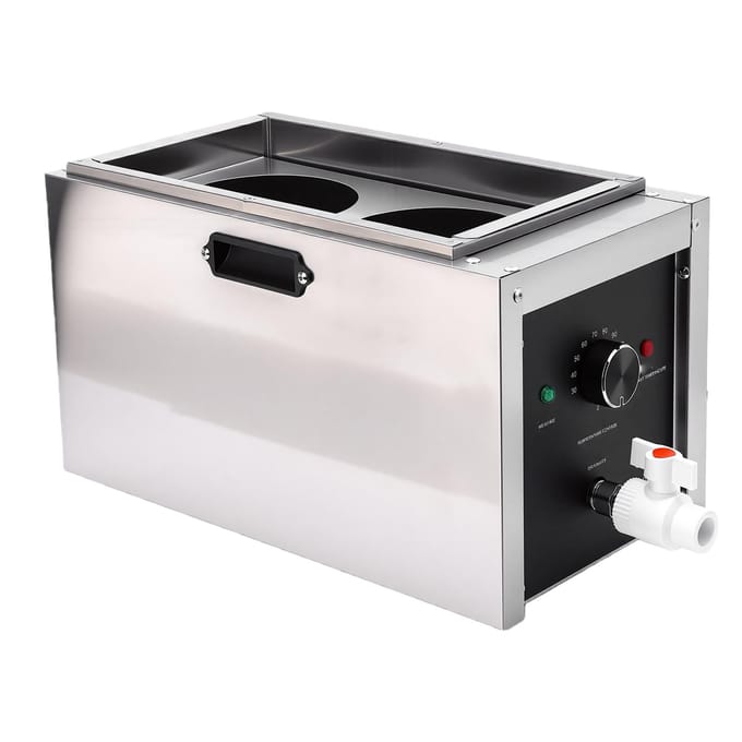 2-Gats Commerciële Elektrische Pastakoker met 2 Pastafruiters Roestvrij Staal 10L voor Restaurant Dumplings Wontons white