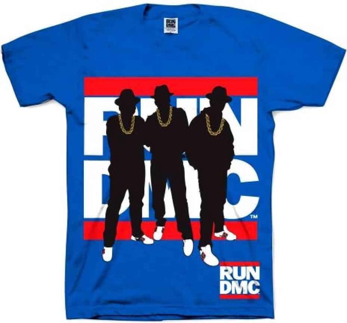 Run DMC - Silhouette Heren T-shirt - S - Blauw