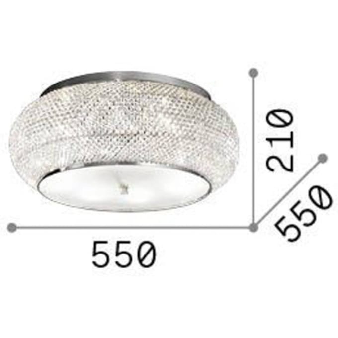 IDEAL LUX plafondlamp Pasha, goudkleurig, glas, Ø 55 cm