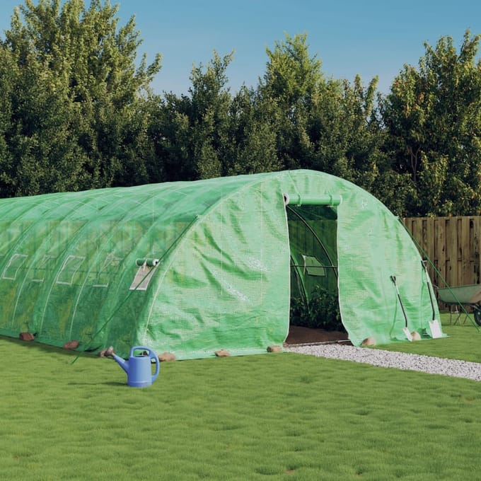 vidaXL - Tuinkas - met - stalen - frame - 110 - m² - 22x5x2,3 - m - groen