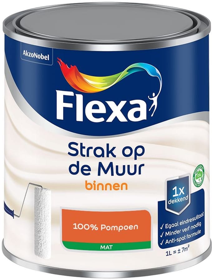 Flexa - Strak Op De Muur Binnen Mat - 100% Pompoen - Mengverf - 1 L