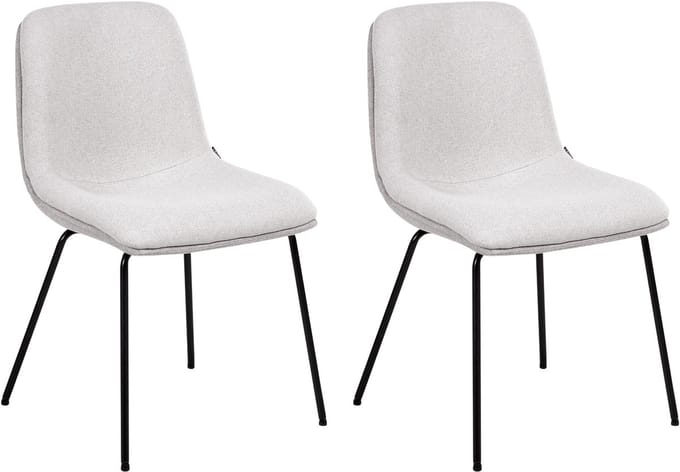 LORIDA - Eetkamerstoel set van 2 - Lichtgrijs - Polyester