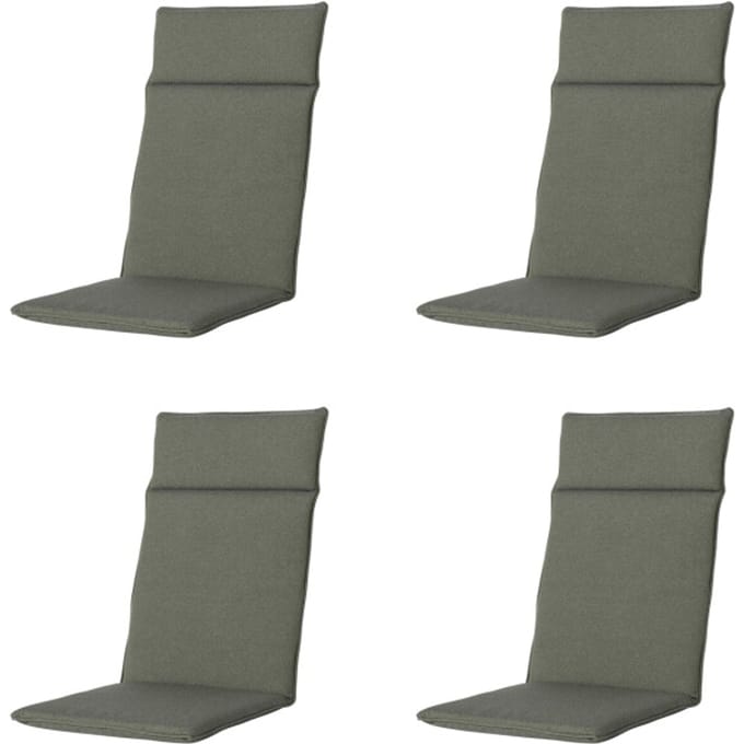 Madison - Tuinstoelkussen Hoge Rug Manchester green - Ca. 120x50 cm - Set van 4