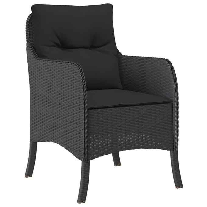 vidaXL - 9-delige - Tuinset - poly - rattan - zwart