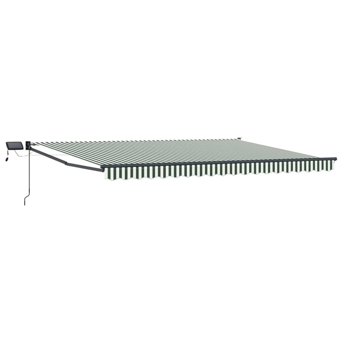 vidaXL - Handbediende - luifel - met - LED's - Groen, - Wit, - Anthraciet - 4,5 - × - 3 - m