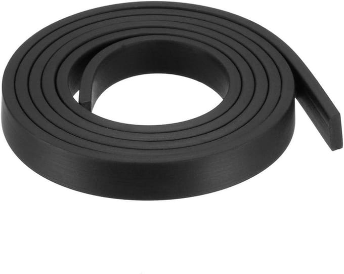 Massieve EPDM Rubber Strip Zwart 10mm Breed, 3mm Dik - 1 Meter Afdichtingsrubber