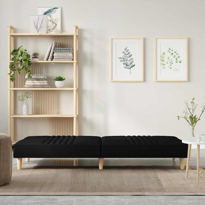 vidaXL - Slaapbank - stof - zwart