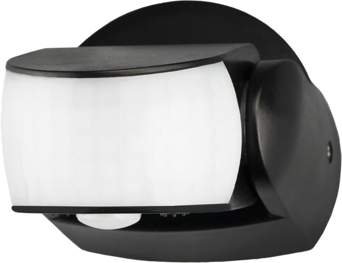 Ledvion - Bewegingsmelder Zwart - Opbouw - Schemerschakelaar - IP65 - 180° - Bereik 12m -Lichtsensor