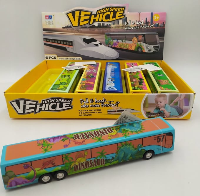 Hipo Autobus met aandrijving 24cm HBC39 - Speelgoed Voertuig